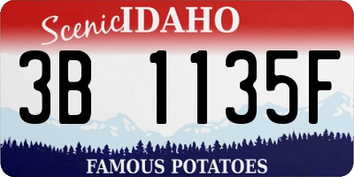 ID license plate 3B1135F