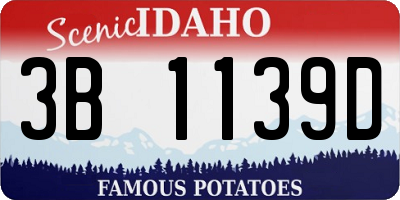 ID license plate 3B1139D