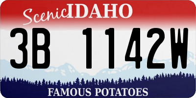 ID license plate 3B1142W