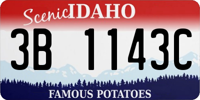 ID license plate 3B1143C