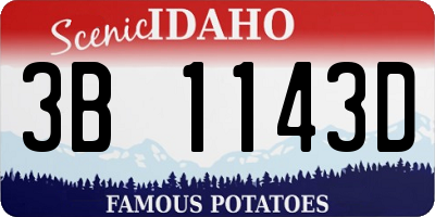 ID license plate 3B1143D