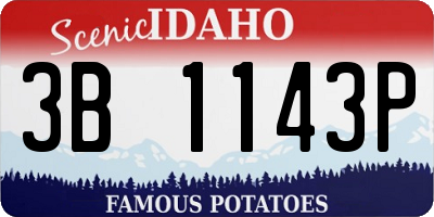ID license plate 3B1143P