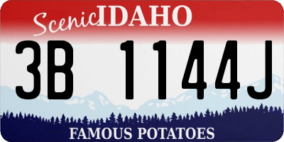 ID license plate 3B1144J