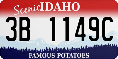 ID license plate 3B1149C
