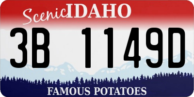 ID license plate 3B1149D