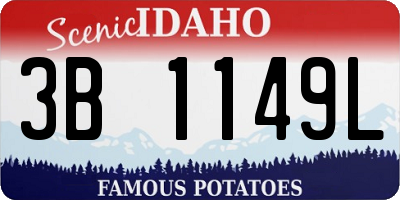 ID license plate 3B1149L