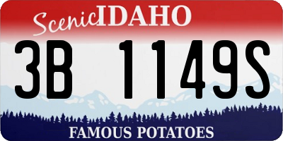 ID license plate 3B1149S