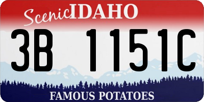 ID license plate 3B1151C