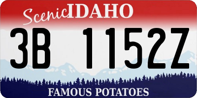 ID license plate 3B1152Z