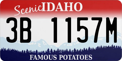 ID license plate 3B1157M