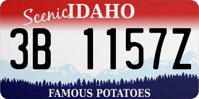 ID license plate 3B1157Z