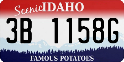 ID license plate 3B1158G
