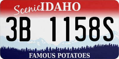 ID license plate 3B1158S