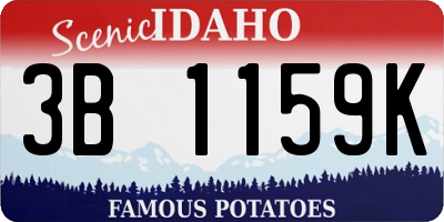 ID license plate 3B1159K
