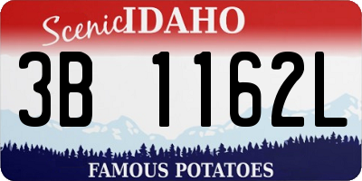 ID license plate 3B1162L