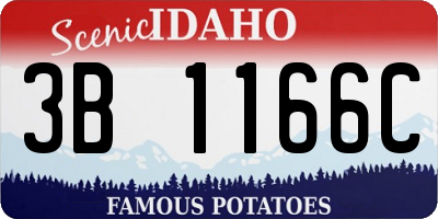 ID license plate 3B1166C