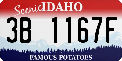 ID license plate 3B1167F