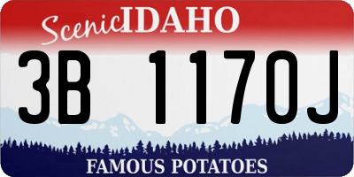 ID license plate 3B1170J
