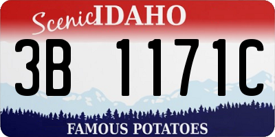 ID license plate 3B1171C