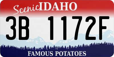 ID license plate 3B1172F
