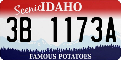 ID license plate 3B1173A
