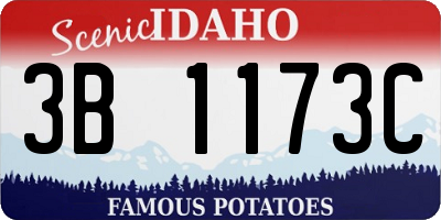 ID license plate 3B1173C