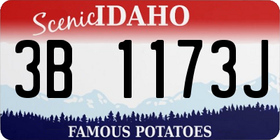 ID license plate 3B1173J