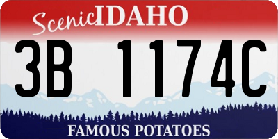 ID license plate 3B1174C