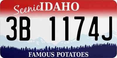 ID license plate 3B1174J