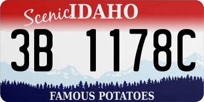 ID license plate 3B1178C