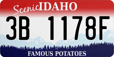 ID license plate 3B1178F