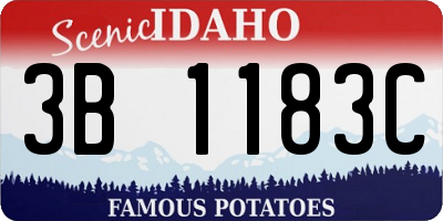 ID license plate 3B1183C