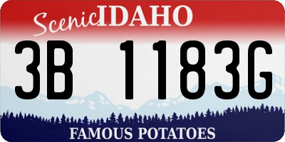 ID license plate 3B1183G