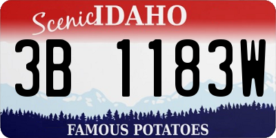 ID license plate 3B1183W