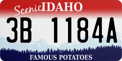 ID license plate 3B1184A