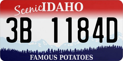 ID license plate 3B1184D