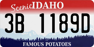 ID license plate 3B1189D
