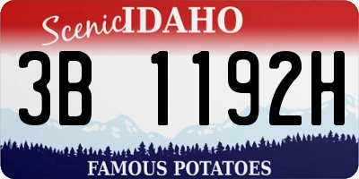 ID license plate 3B1192H