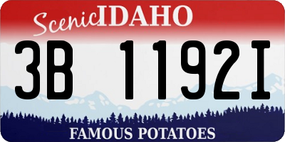ID license plate 3B1192I