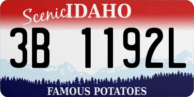 ID license plate 3B1192L