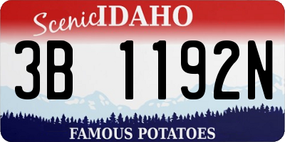 ID license plate 3B1192N