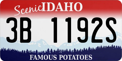ID license plate 3B1192S