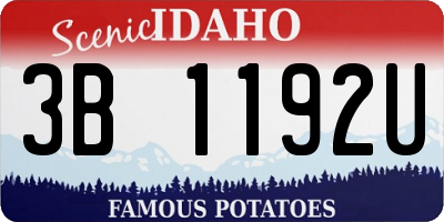 ID license plate 3B1192U