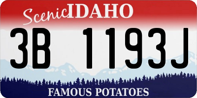 ID license plate 3B1193J