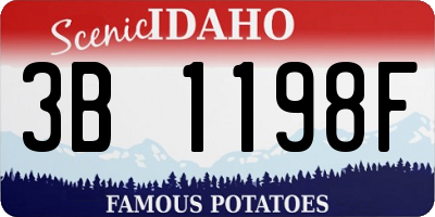 ID license plate 3B1198F
