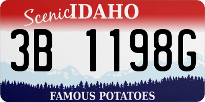 ID license plate 3B1198G