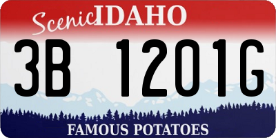 ID license plate 3B1201G