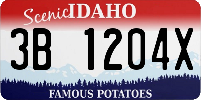 ID license plate 3B1204X