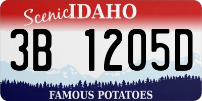 ID license plate 3B1205D
