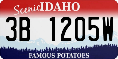 ID license plate 3B1205W